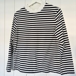COS Blue White Stripes Top Size: XS